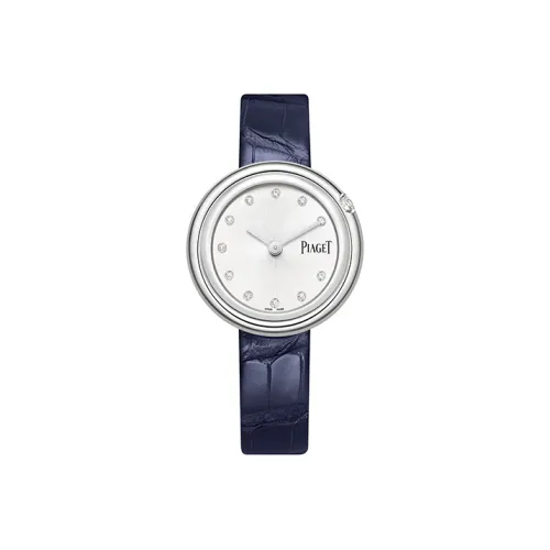 PIAGET Possession Turn Life On Кварцевый механизм Женские часы 34 мм Белый циферблат Корпус из нержавеющей стали Ремешок из натуральной кожи