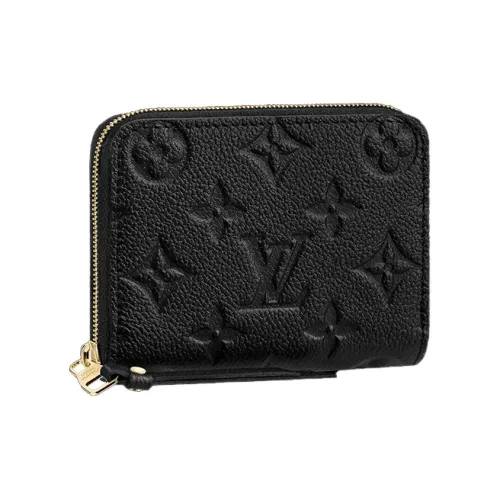 LOUIS VUITTON Zippy Мягкий Коровья крупнозернистая кожа Кошелек для монет Coin Wallet Унисекс Черный