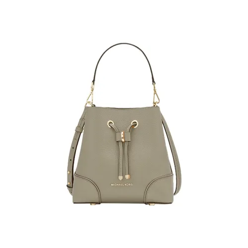 MICHAEL KORS Mercer Gallery Bucket Коровья кожа Ведрообразная сумка Сумка через плечо Маленькая Женская Светло-армейский зеленый