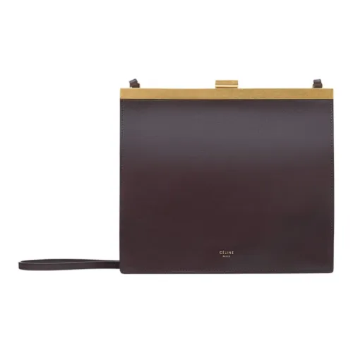 CELINE Застежка Естественный Телячья Кожа Сумка через плечо Мини Женская Велюровая Фиолетовая