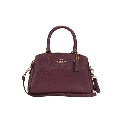 COACH Lillie Кожа Одно плечо Сумка Маленькая Женская Bayberry Фиолетовый