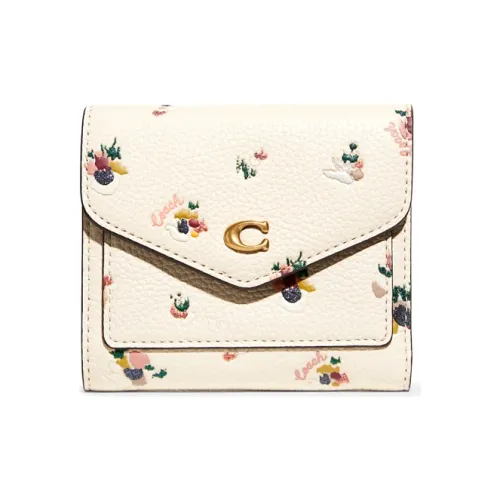 COACH Wyn Кожа Держатель для карт кошелек Маленький Женский Белый