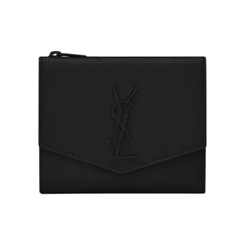 SAINT LAURENT UPTOWN Кожа Кошелек Маленький Женский Черный