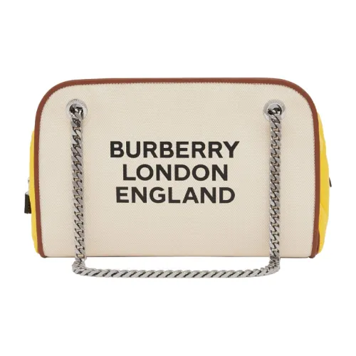 Burberry Cube Хлопок Холщовая Сумка Сумка Сумка через плечо Женская Естественный Желтый