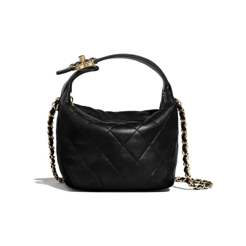 CHANEL Gabrielle Lambskin Hobo Bag Small Women's Black
