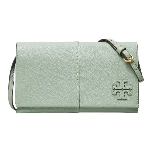 TORY BURCH Miller Litchi Grain Leather Crossbody Bag Women's Celadon Blue TORY BURCH Miller Личи Зернистая текстура Кожа Сумка через плечо Женская Селадон Синий