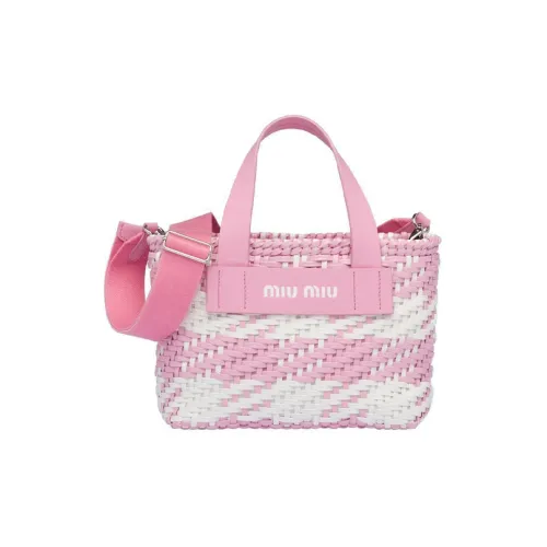 MIU MIU Сумка из коровьей кожи женская розовая и белая