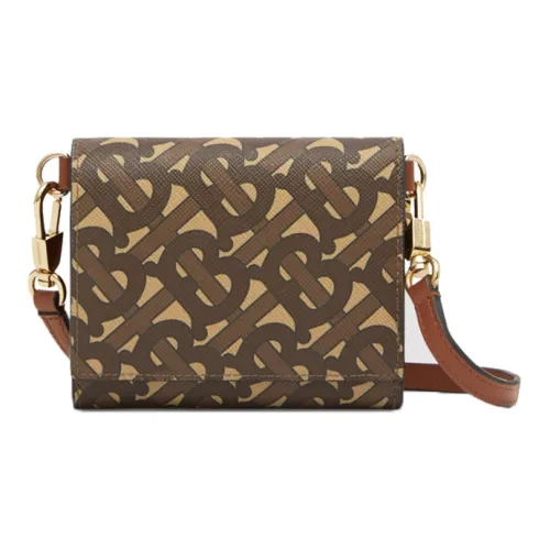 Burberry Экологичный Холст Сумка через плечо Кошелек Маленький Унисекс Коричневый