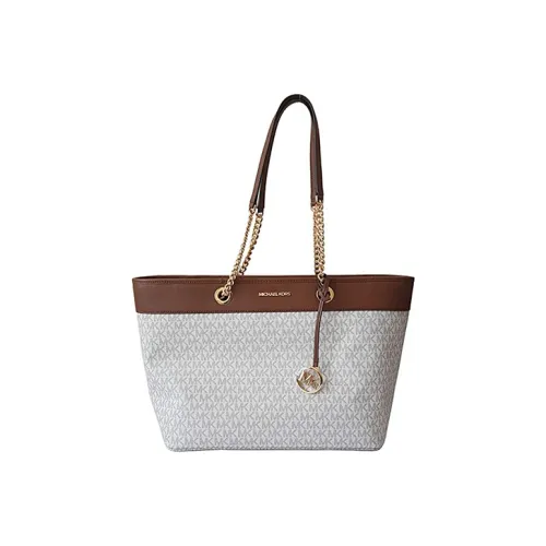 MICHAEL KORS MICHAEL KORS Luggage Collection Сумка из ПВХ и текстиля Tote Сумка через плечо Большая Женская Ваниль