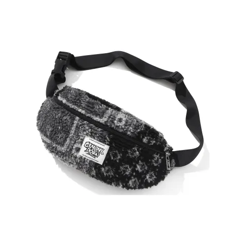GENANX Шерпа Одно Плечо Через Плечо Бананка Унисекс Черный Серый