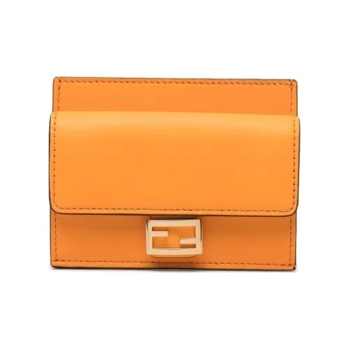 FENDI Baguette Овчина Сумка-багет Держатель для карт Кошелек Кошелек Женские Апельсин