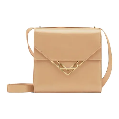 Bottega Veneta Сумка через плечо из коровьей кожи женская миндалевого цвета