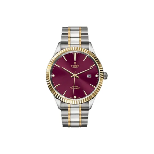 TUDOR Wind Style Collection Автоматический Механический Механизм Мужские Часы Часы 41 мм Красный Циферблат Часы Стальные Часы