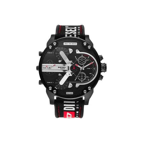 DIESEL Armor Series Мужские часы Кварцевый механизм Нейлоновый ремешок Черный циферблат