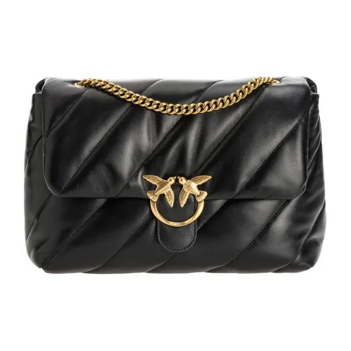 PINKO Нейлон Полиуретан Овчина Сумка через плечо Большая Женская Черная