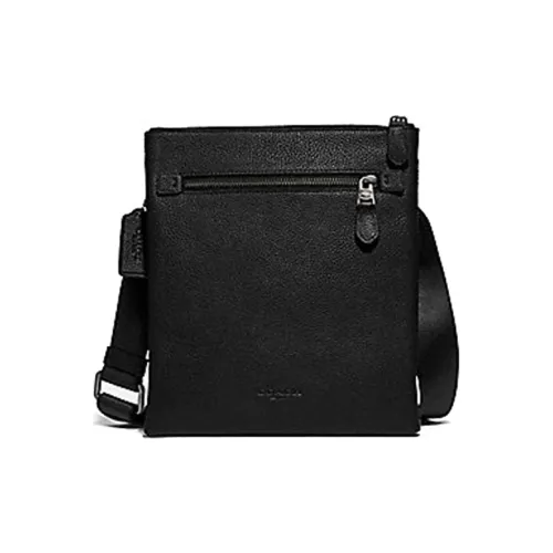 COACH Metropolitan Кожа Курьерская Сумка Сумка через плечо Средняя Мужская Черная