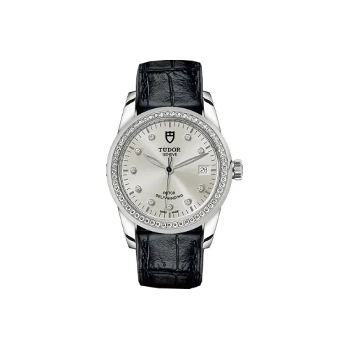 TUDOR Jun Jue Series Автоматический Механический Механизм Женские Часы 36 мм Серебристый Циферблат Стальной Корпус Часов Кожаный Ремешок