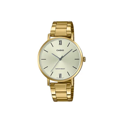 CASIO Standard Series Кварцевый механизм нержавеющая сталь ремешок женские часы золотой циферблат LTP VT01G 9B