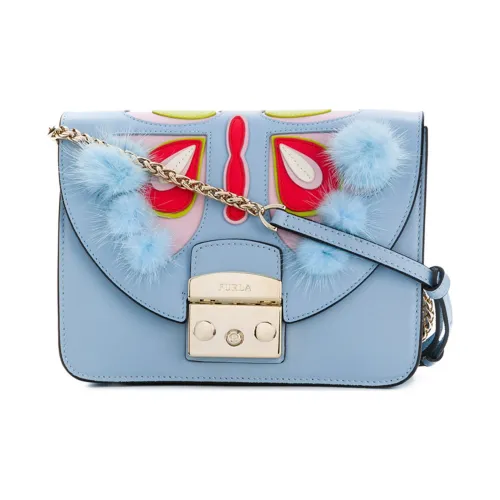 Furla Metropolis Collection Коровья кожа Сумка через плечо Стандартная Женская Синяя