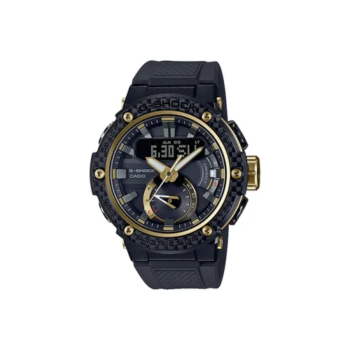 CASIO г Steel Collection Dual Display Disk Солнечный Кварцевый механизм Смола Ремень Часы Мужские Черный циферблат