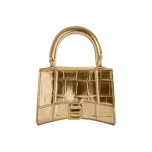 Balenciaga HOURGLASS Телячья кожа Сумка Мини Женская Золотая