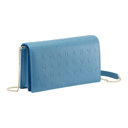 BVLGARI Logo Телячья кожа Кошелек Сумка через плечо Женская Сапфирово-синий