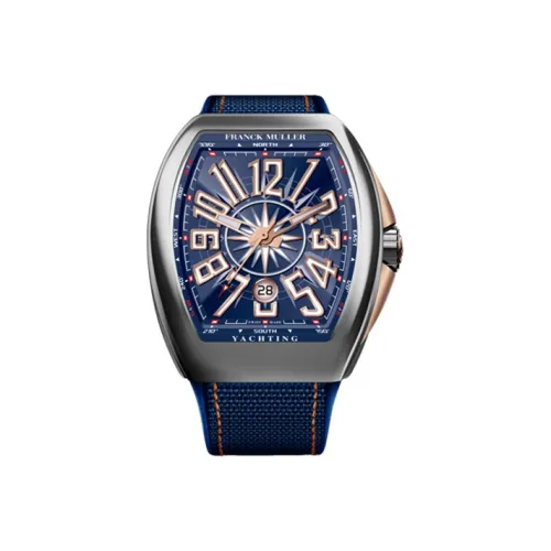 Franck Muller Автоматический Механический Механизм Мужские Часы YACHTING VANGUARD 44мм*53,7мм*12,7мм Синий