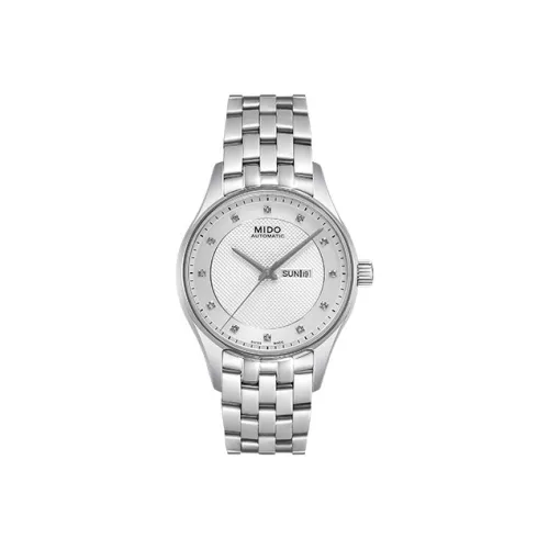 Mido Helm Автоматический Механический Механизм Женские Часы 33 мм Серебристый Циферблат Корпус из Нержавеющей Стали Ремешок из Нержавеющей Стали
