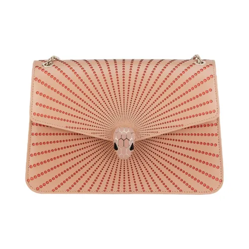 BVLGARI Serpenti Forever Телячья кожа Сумка через плечо Женская Карамель Топаз Бежевый