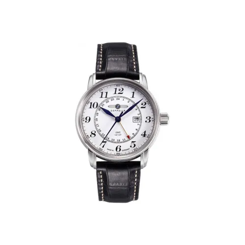 ZEPPELIN Piaget Collection Кварцевый механизм Мужские часы Циферблат Белый Корпус из нержавеющей стали Ремешок из натуральной кожи