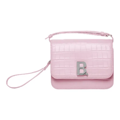 Balenciaga Крокодиловый узор Тисненый Коровья кожа Клатч Сумка Маленькая Женская Розовая