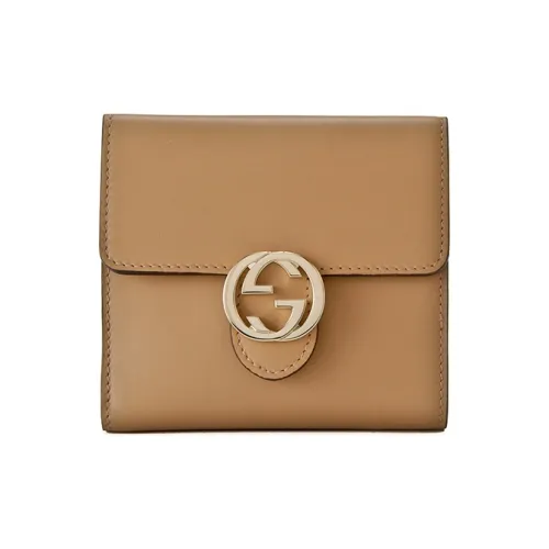 GUCCI Кожа Кошелек Держатель для карт Держатель для карт Кошелек Стандартный Женский Коричневый Хаки