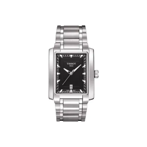 TISSOT T LADY Series TXL Collection Кварцевый механизм Женские часы 32*18 мм Черный циферблат Титан Корпус часов Титан Ремешок