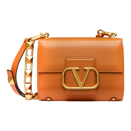 Valentino STUD SIGN Блестящий Корова Кожа Через плечо Одно плечо Сумка Женская Светлая Кожа Цвет