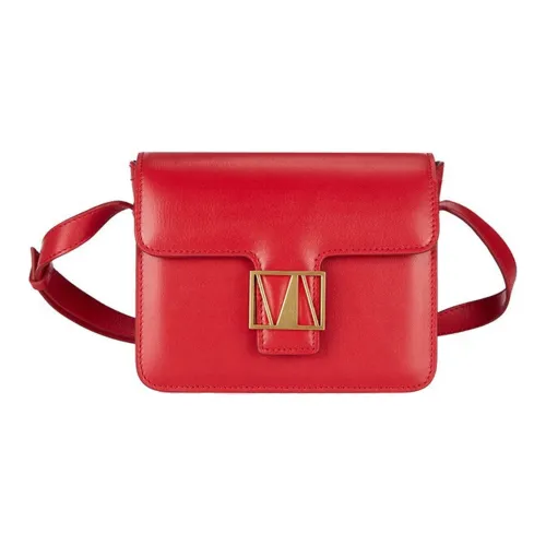 Manu Atelier Сумка через плечо из коровьей кожи Маленькая квадратная сумка Коробка Сумка на плечо Женская Красная
