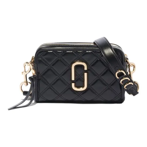 MARC JACOBS The Softshot Овчина Camera Сумка Сумка через плечо Женская Черная Черно-золотая