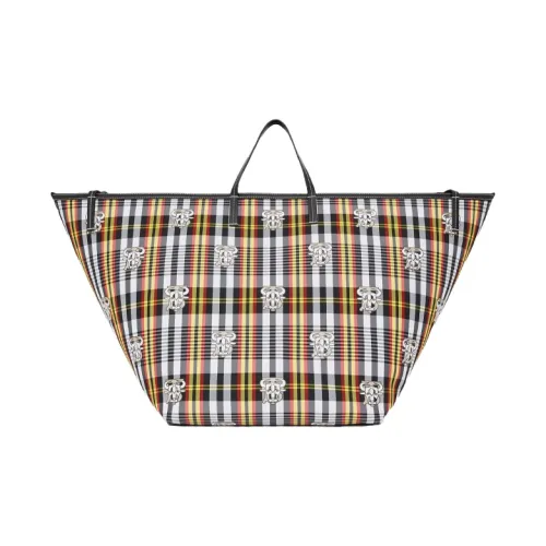 Burberry Полиамид с кожаными вставками BEACH BAG Тоут Сумка Сумка для покупок Сумка на плечо Сумка Extra Large Женская Черная