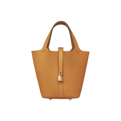 HERMES Picotin Lock Bullock Кожа Сумка-ведро Корзинка-сумка Сумка 18 Женские 2S Кунжут