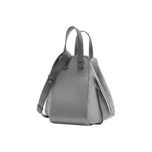 LOEWE Hammock Телячья кожа Велюр Сумка Сумка через плечо Сумка через плечо Маленькая Женская Угольно-серый