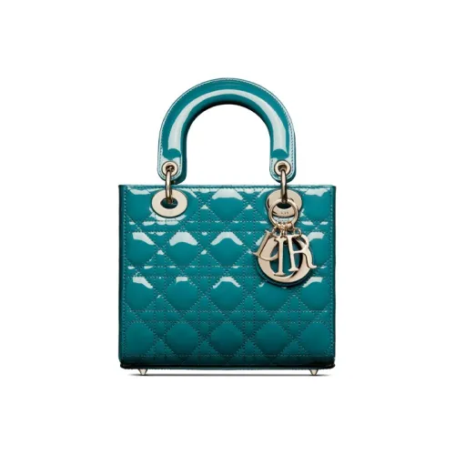 DIOR Lady Dior Лакированная кожа Телячья кожа Сумка Сумка через плечо Сумка через плечо Маленькая Женская Глубокое море Синий