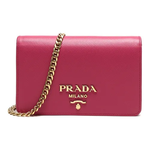 PRADA Сумка из кожи с цепочкой сумка через плечо женская розово-красная