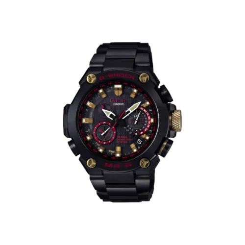 CASIO MR G Series SHOCK Collection Солнечный Кварцевый механизм Металлический ремешок Часы Мужские Черный циферблат