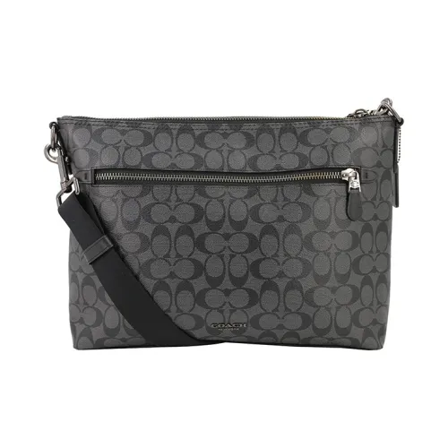 COACH Graham ПВХ Сумка через плечо Большая Мужская Серый Черный