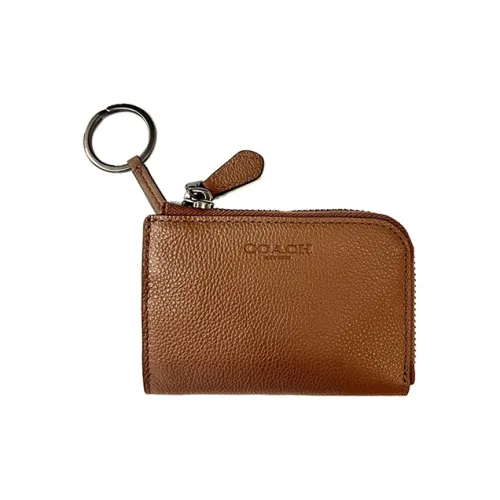 COACH Key Case Кожа Монетница Держатель для карт Key Pouch Мужской Коричневый