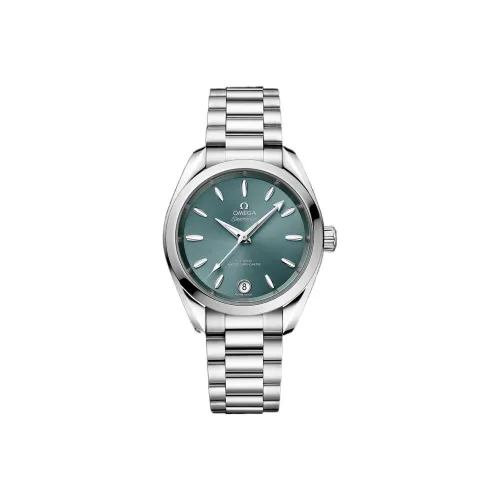 OMEGA AQUA TERRA 150 метров Автоматический Механический Механизм Женские Часы 34 мм Зеленый Циферблат