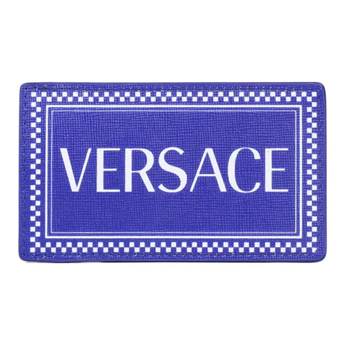 VERSACE Кожа Держатель для карт Держатель для карт Мужской Синий Белый