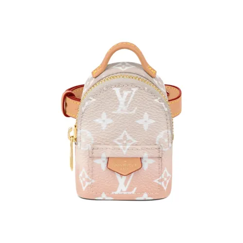 LOUIS VUITTON Palm Springs Телячья кожа Холст Мини Сумка через плечо Мини Сумка через плечо Клатч Запястье Сумка Мини Женская Ванильный Желтый