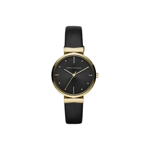 ARMANI EXCHANGE AE ARMANI Наручные часы Кварцевый механизм Кожаный ремешок Черный циферблат Женские часы Коробка