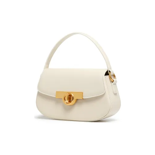 Miss Kung Коровья кожа Half Circle Сумка PEA Сумка Сумка на одно плечо Обычная Женская Белая