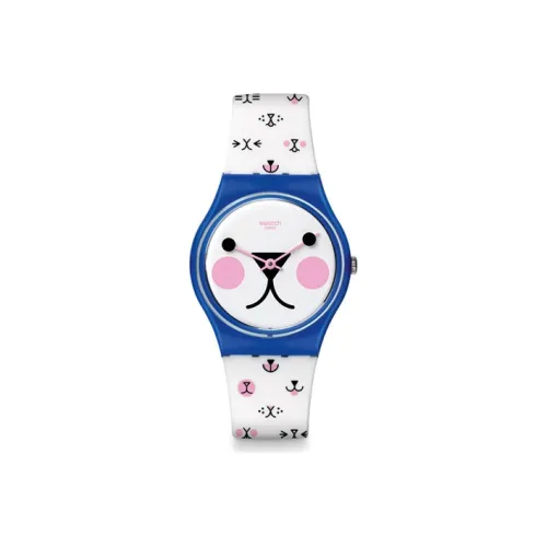 SWATCH Original Collection Кварцевый механизм Унисекс Часы 33 мм Белый циферблат Смольный корпус Смольный ремешок